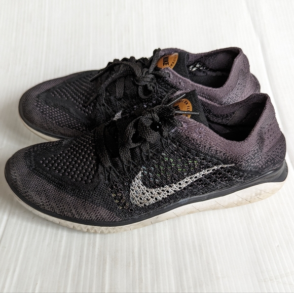 NIKE Free RN Flyknit 2018 Black Running Shoes Sneakers - Picture 12 of 12